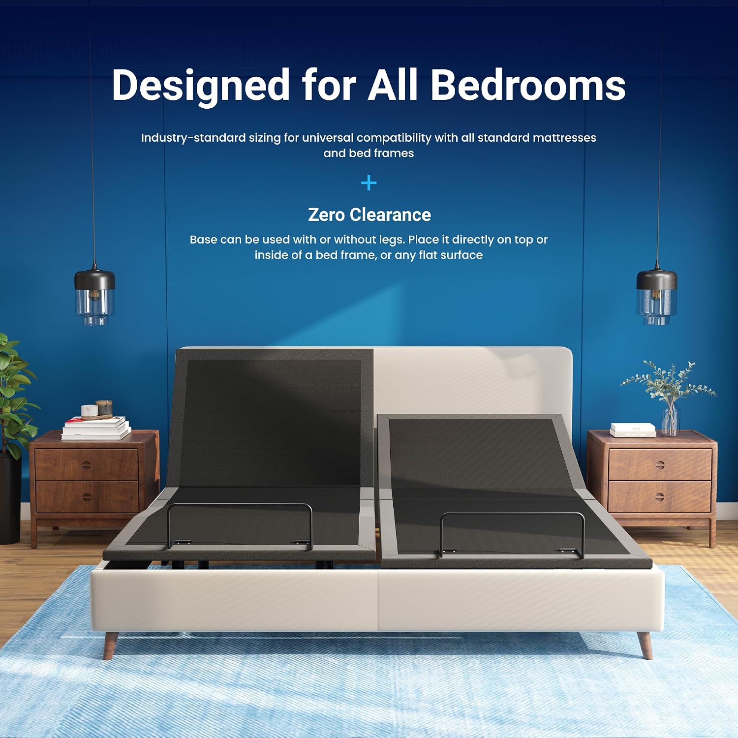 iDealBed 2i Custom Adjustable Bed Base - Advanced Head & Foot Elevation, Wireless Remote with Memory, Zero Clearance, Easy Setup (Split King)