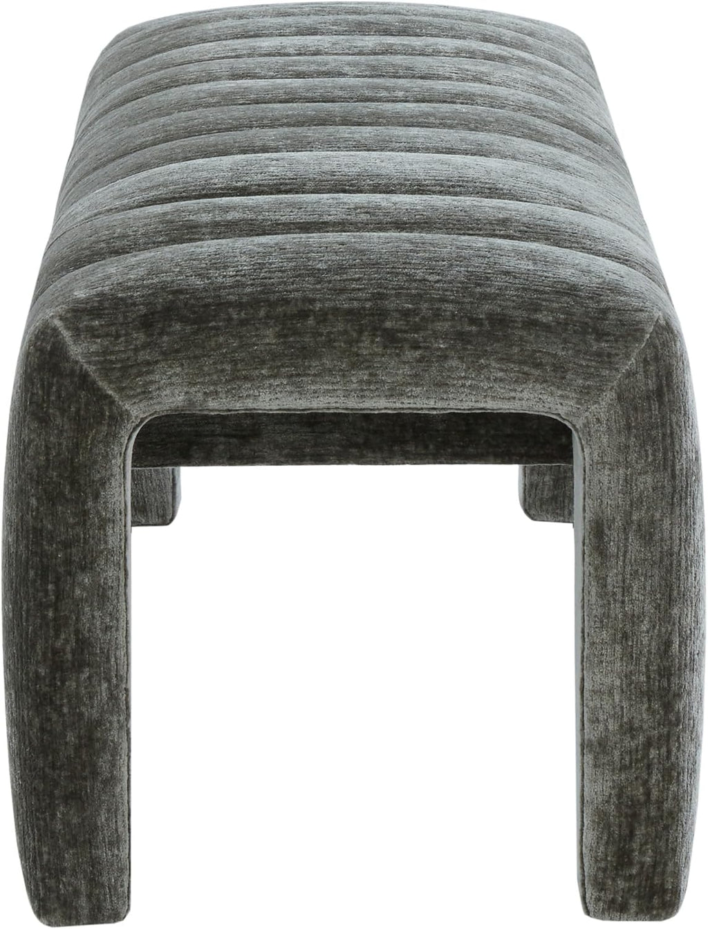 SAFAVIEH Couture Collection – Bellisima Dark Green Channel Tufted Chenille Bench, Modern Upholstered Accent Seating (SFV5127K)
