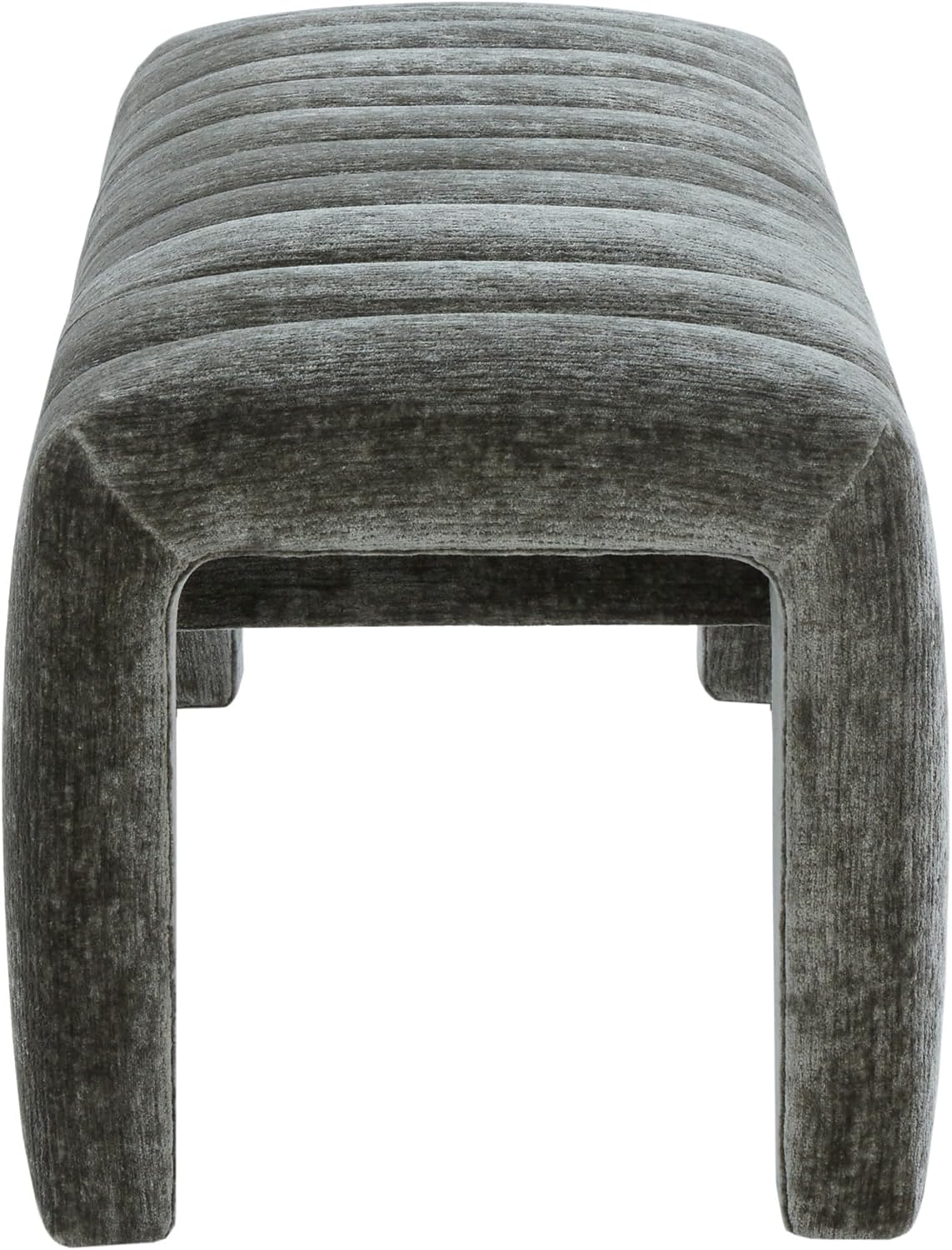 SAFAVIEH Couture Collection – Bellisima Dark Green Channel Tufted Chenille Bench, Modern Upholstered Accent Seating (SFV5127K)