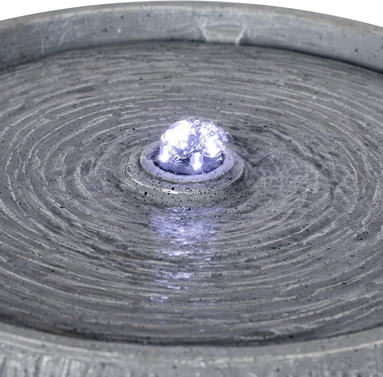Merax 12.99' H Gray Polyresin Outdoor Water Fountain, Bowl-Shaped Water Feature with LED Light for Patio Deck Yard Decor