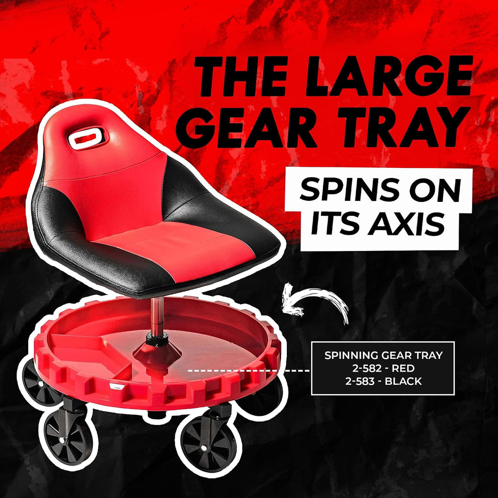 Traxion 2-700 ProGear Mobile Rolling Gear Seat W/Equipment Tray and Five All-Terrain 5' Casters