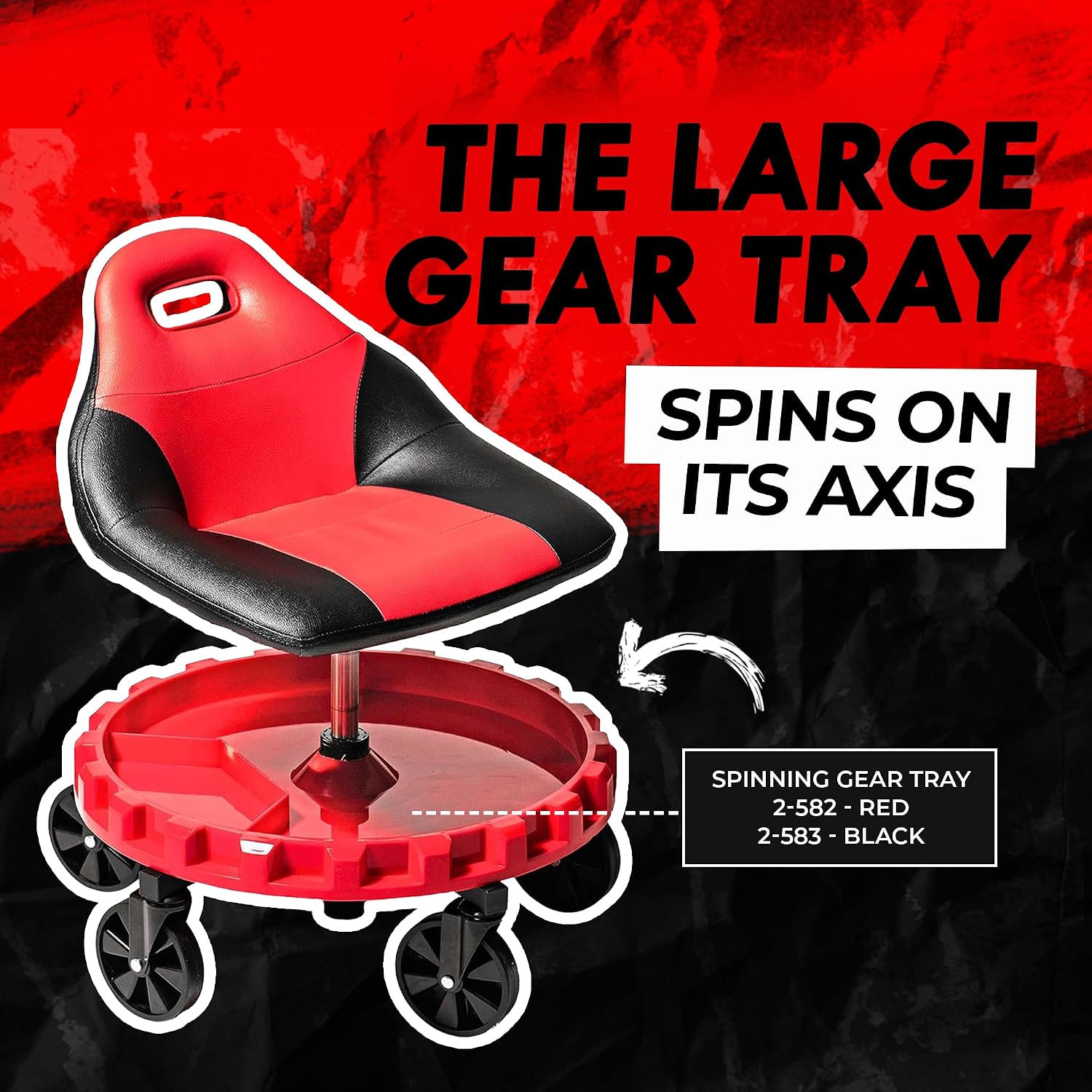 Traxion 2-700 ProGear Mobile Rolling Gear Seat W/Equipment Tray and Five All-Terrain 5' Casters