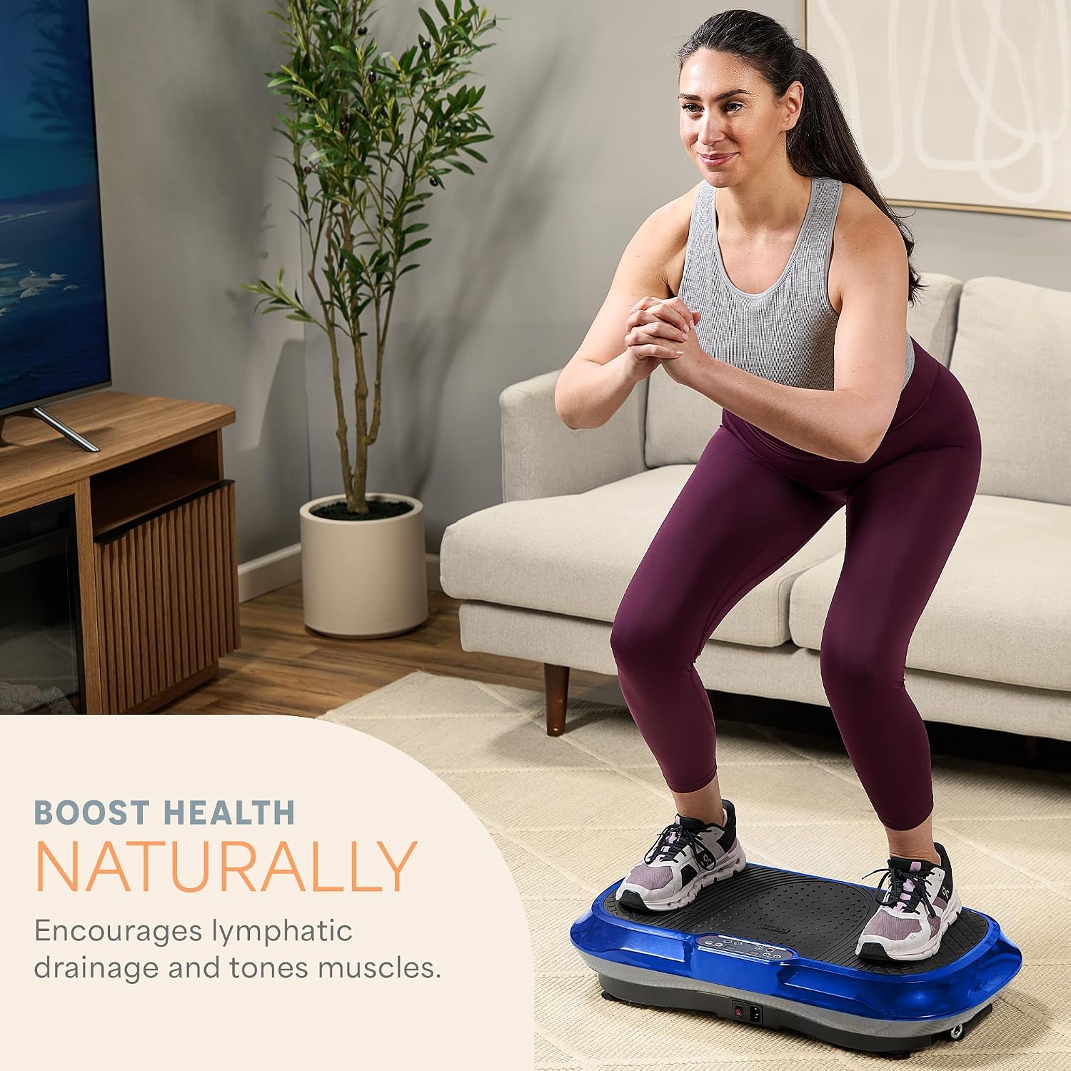 Lifepro Waver Vibration Plate Exercise Machine – High-Intensity Vibration Plate for Lymphatic Drainage – Full-Body Workout Vibrating Platform with Loop Bands – Fitness Equipment for Strength & Toning