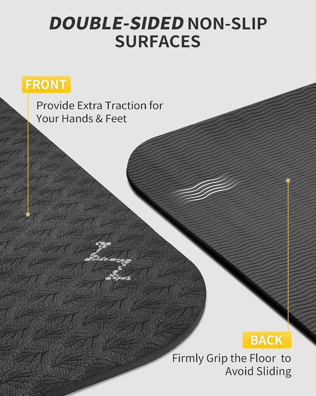 CAMBIVO Yoga Mat 72' x 48' Large Workout Mat for Home Gym Flooring | 6mm-12mm (0.24'-0.48') Extra Thick Exercise Mat for Apartment Fitness | High-Density TPE Cushioning for Joint Protection