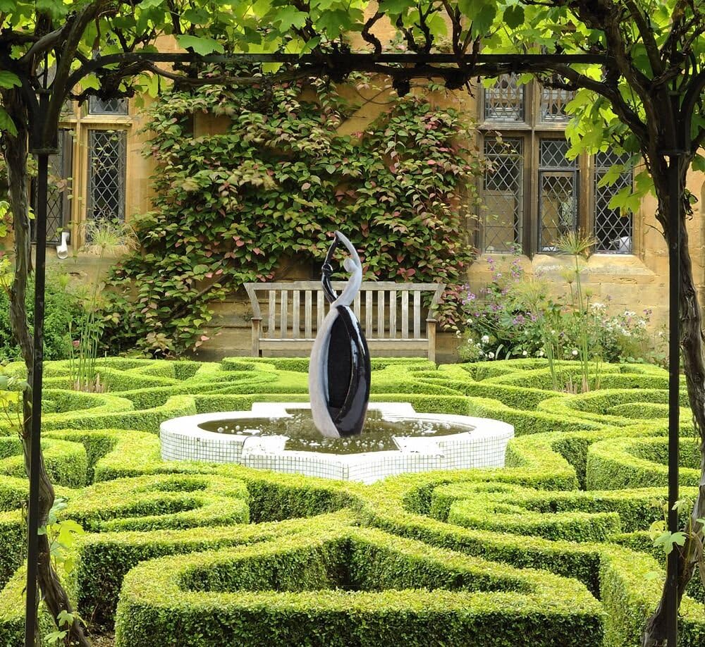 Graceful Dancing Couple Outdoor Fountain 57' Cast Stone Garden Statue Water Fountain Large Fiberglass Decorative Water Fountains in Marble Color