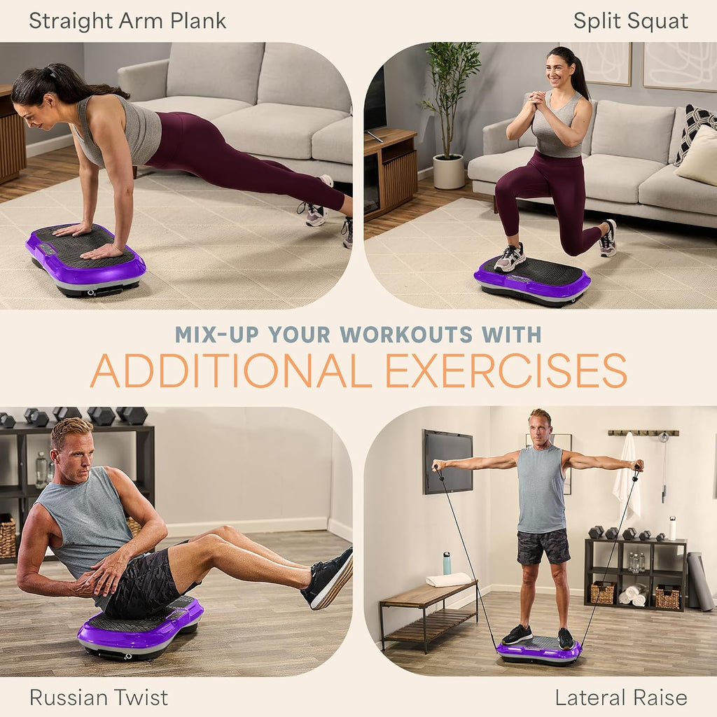 Lifepro Waver Vibration Plate Exercise Machine – High-Intensity Vibration Plate for Lymphatic Drainage – Full-Body Workout Vibrating Platform with Loop Bands – Fitness Equipment for Strength & Toning