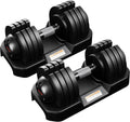 ALTLER 22LBS/25LBS/52LBS Single/Pair Adjustable Dumbbells Set Premium Rubber Coated Dumbbell Set with Secure Locking Mechanism for Safe & Customizable Strength Training
