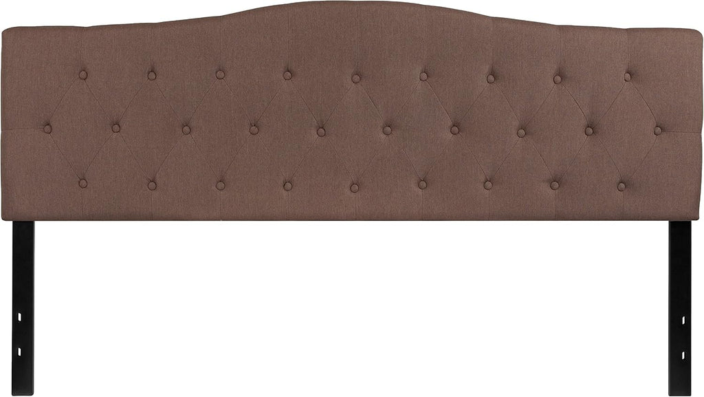 Flash Furniture Cambridge Button Tufted and Diamond Stitched Upholstered King Size Headboard in Camel Fabric