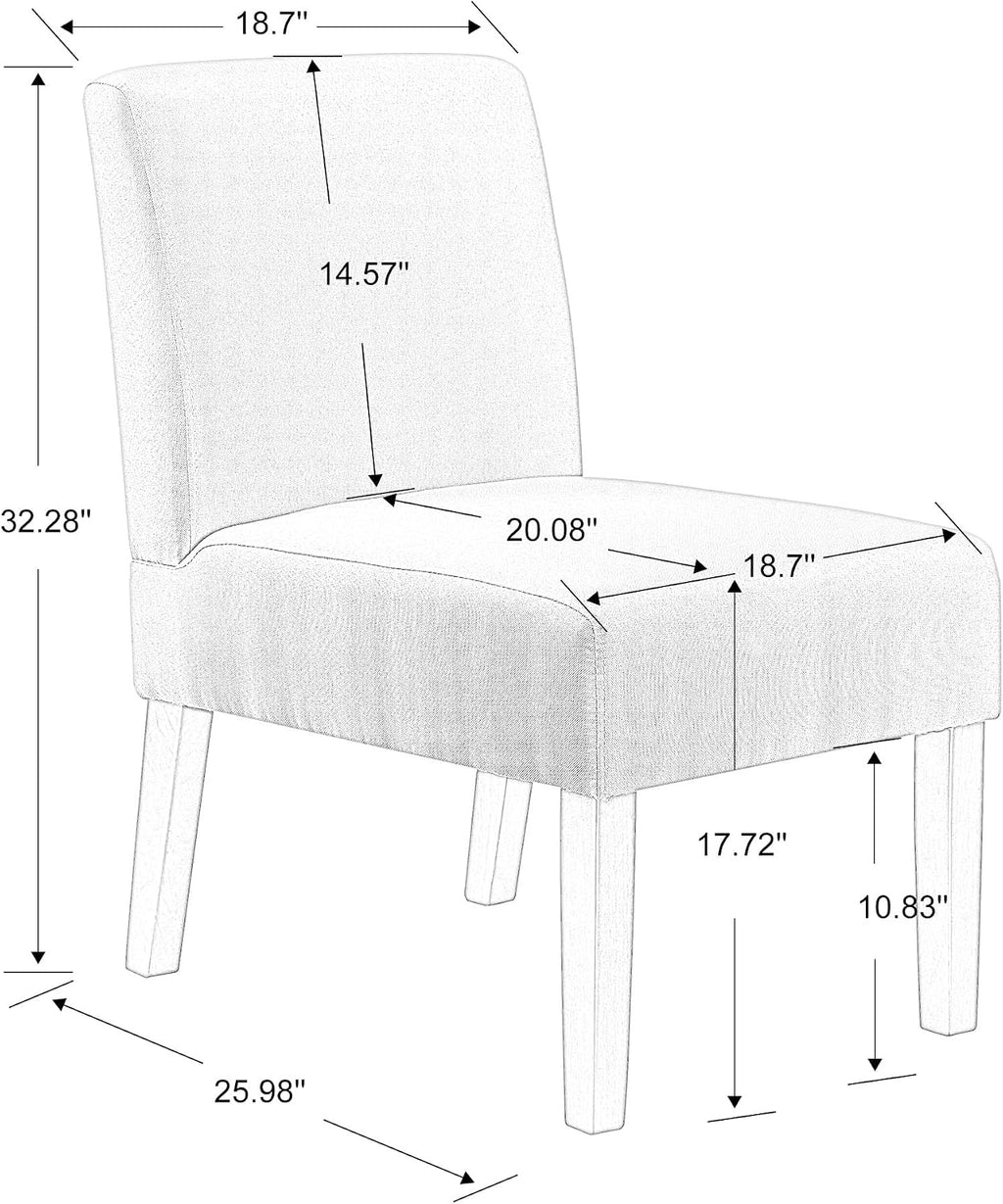 Fabric Accent Chair Set of 2 with Round Wood Table, Decorative Slipper Vanity for Bedroom Home Office, Corner Side,for Living Room
