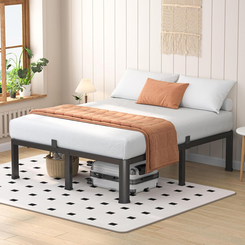 VIPSHOW 14 Inch King Heavy Duty 3500 lbs Bed Frame with Round-Corner Legs & Anti-Squeak Design – Quick Assembly Metal Platform, No Box Spring Needed