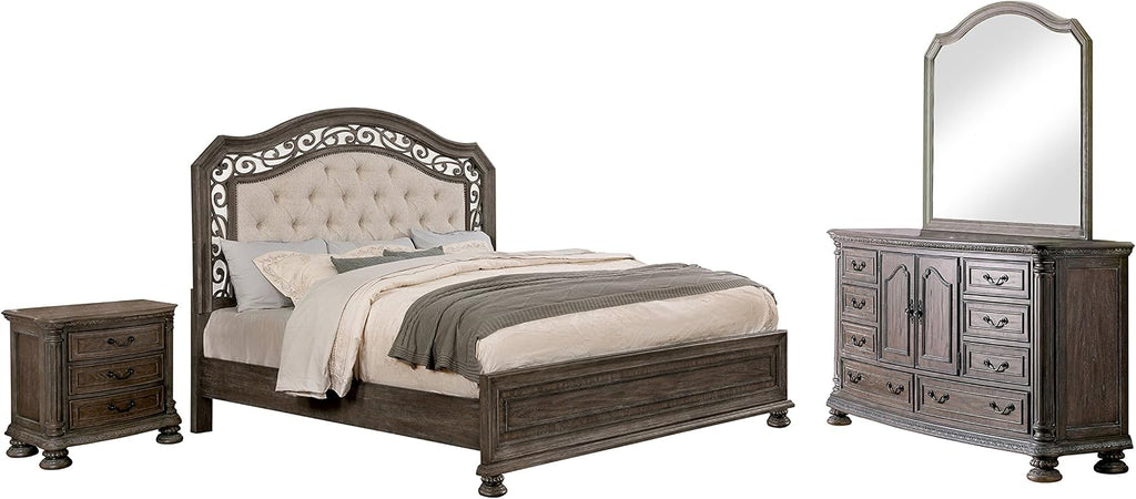 HOMES: Inside + Out Ponda Transitional Eastern King 4 Piece Bed Set,