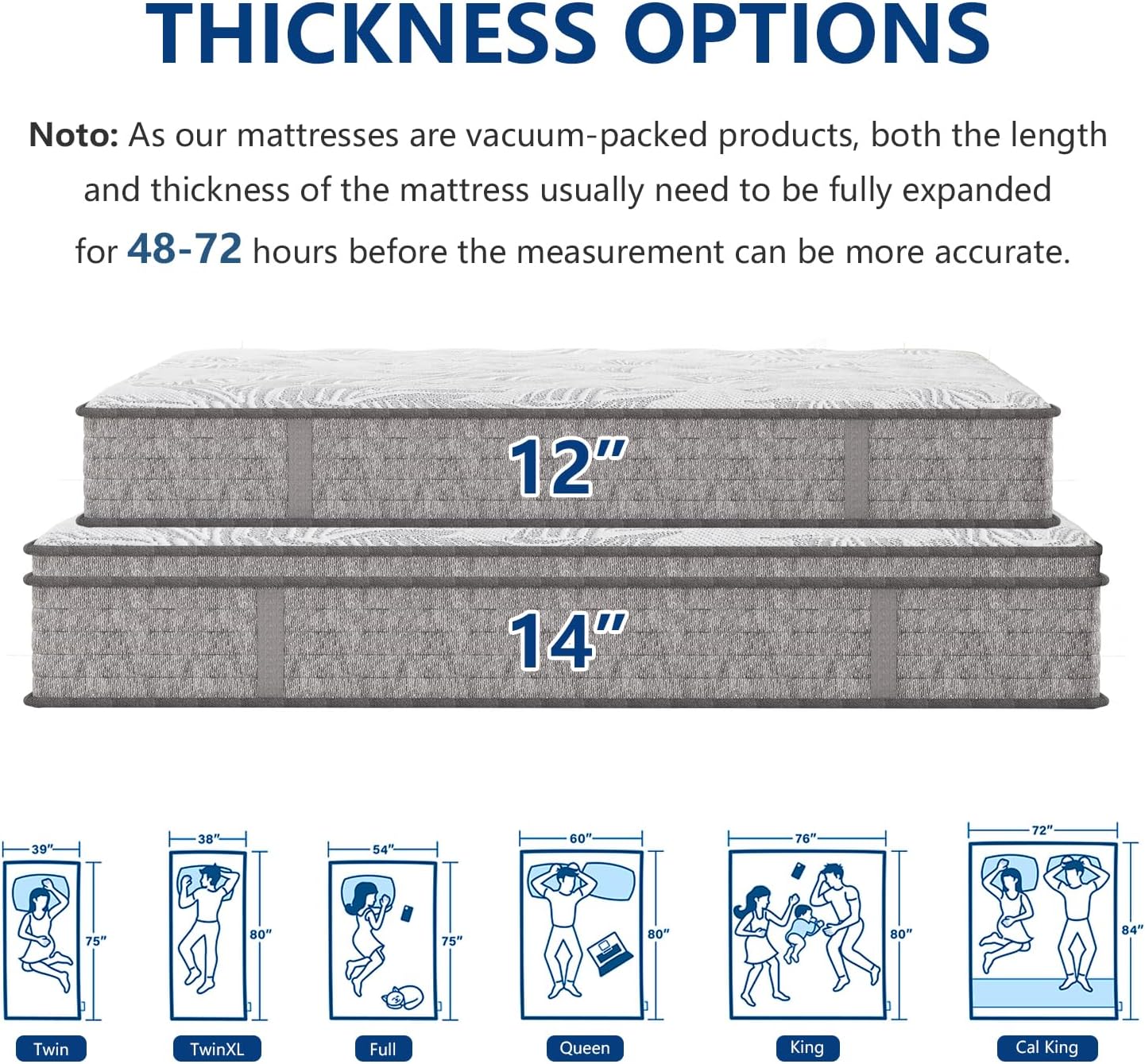 Twin XL Mattress,12 Inch Superior Hybrid XL Twin Mattress in a Box with Gel Memory Foam for Back & Lumbar Support,Individually Pocket Springs for Pressure Relief,Medium Firm,CertiPUR-US,39'*80'*12'