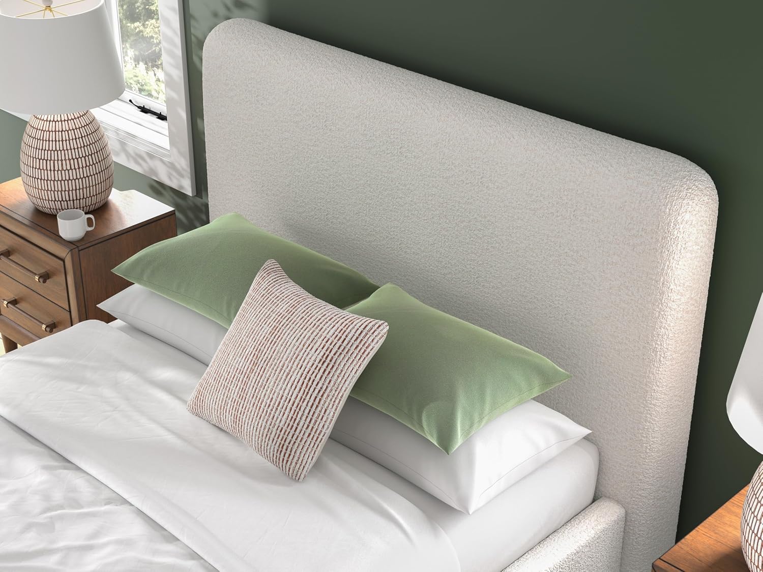 Signature Design by Ashley Brandinlane Casual Queen Upholstered Bed, Foundation/Box Spring Required, Nuvella Cleanable Performance Fabric, 54.63' High, Beige