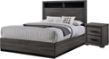 Furniture of America FOA Drummond 2-Piece Gray Wood Panel Bedroom Set- King + 1 Nightstand