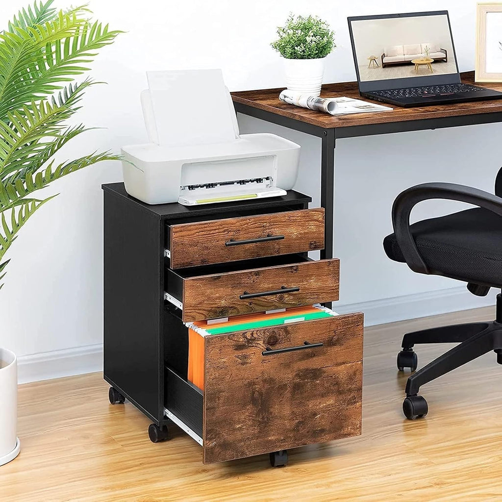 Office Cabinets, Racks and Shelves Office File Cabinets3 Drawer Organizer Mobile Base 5 Wheel Cabinet with Hanging File Drawer for Home Office Home Office Cabinets (Color : 1) (1)