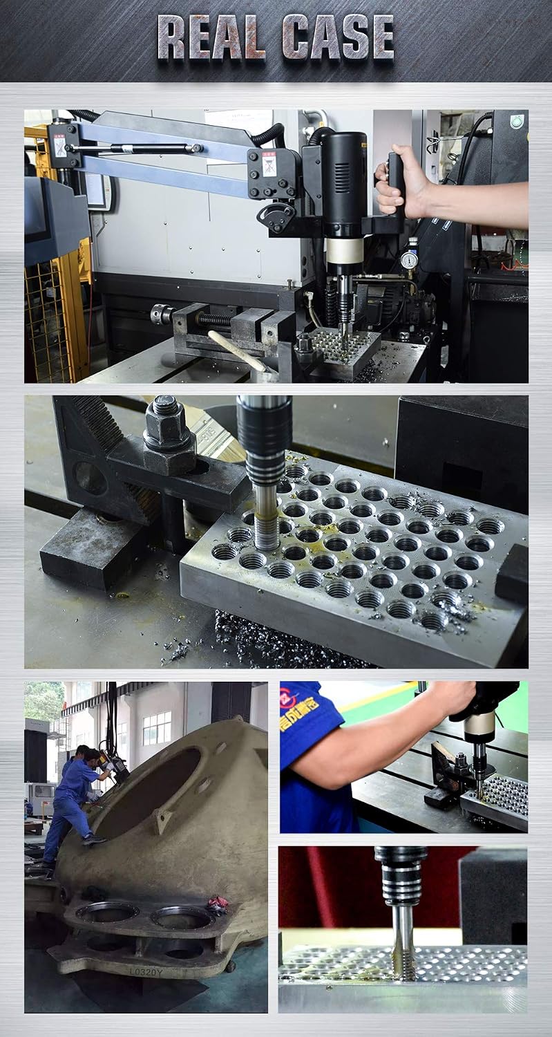 US Stock M6-M36 Electric Tapping Arm Tapper Flex Arm Tapping Machine Universal 360 Degree Tap Collets Included