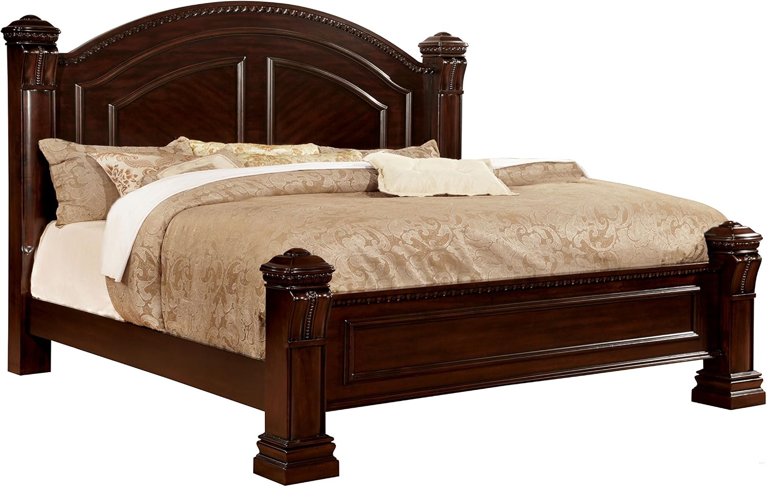 HOMES: Inside + Out 4 Piece ioHOMES Randal Traditional Bed Set, California King, Cherry