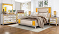 First of a Kind Claire Traditional 4 Piece King Bedroom Set with Upholstered Tufted Headboard Elegant European Inspired Design Coordinated Furniture Collection