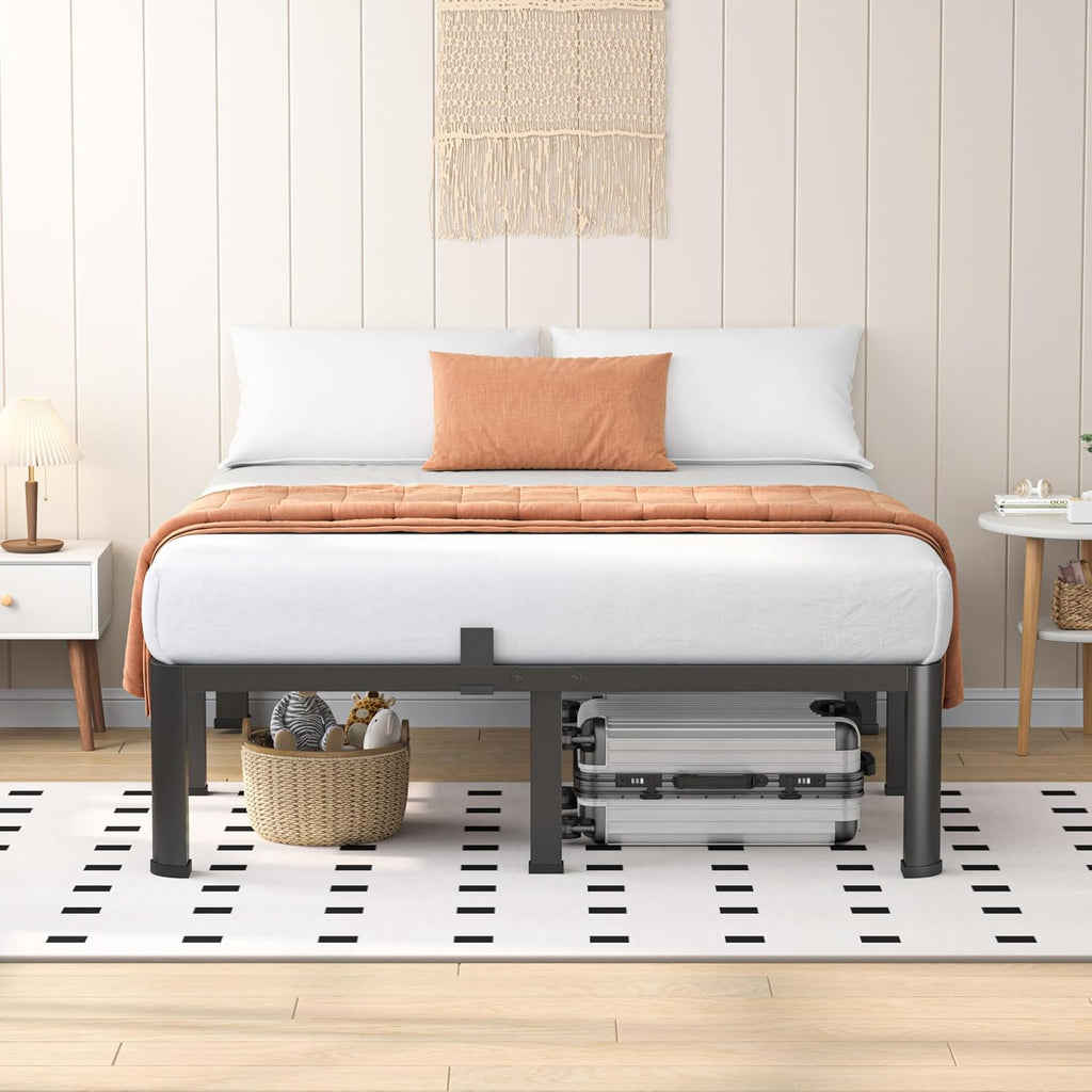 VIPSHOW 14 Inch King Heavy Duty 3500 lbs Bed Frame with Round-Corner Legs & Anti-Squeak Design – Quick Assembly Metal Platform, No Box Spring Needed
