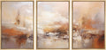 wall26 Framed Canvas Print Wall Art Set Vibrant Red & Orange Paint Stroke Landscape Abstract Shapes Illustrations Modern Art Geometric Mid-Century Modern Cozy for Bedroom - 16'x24'x3 Natural