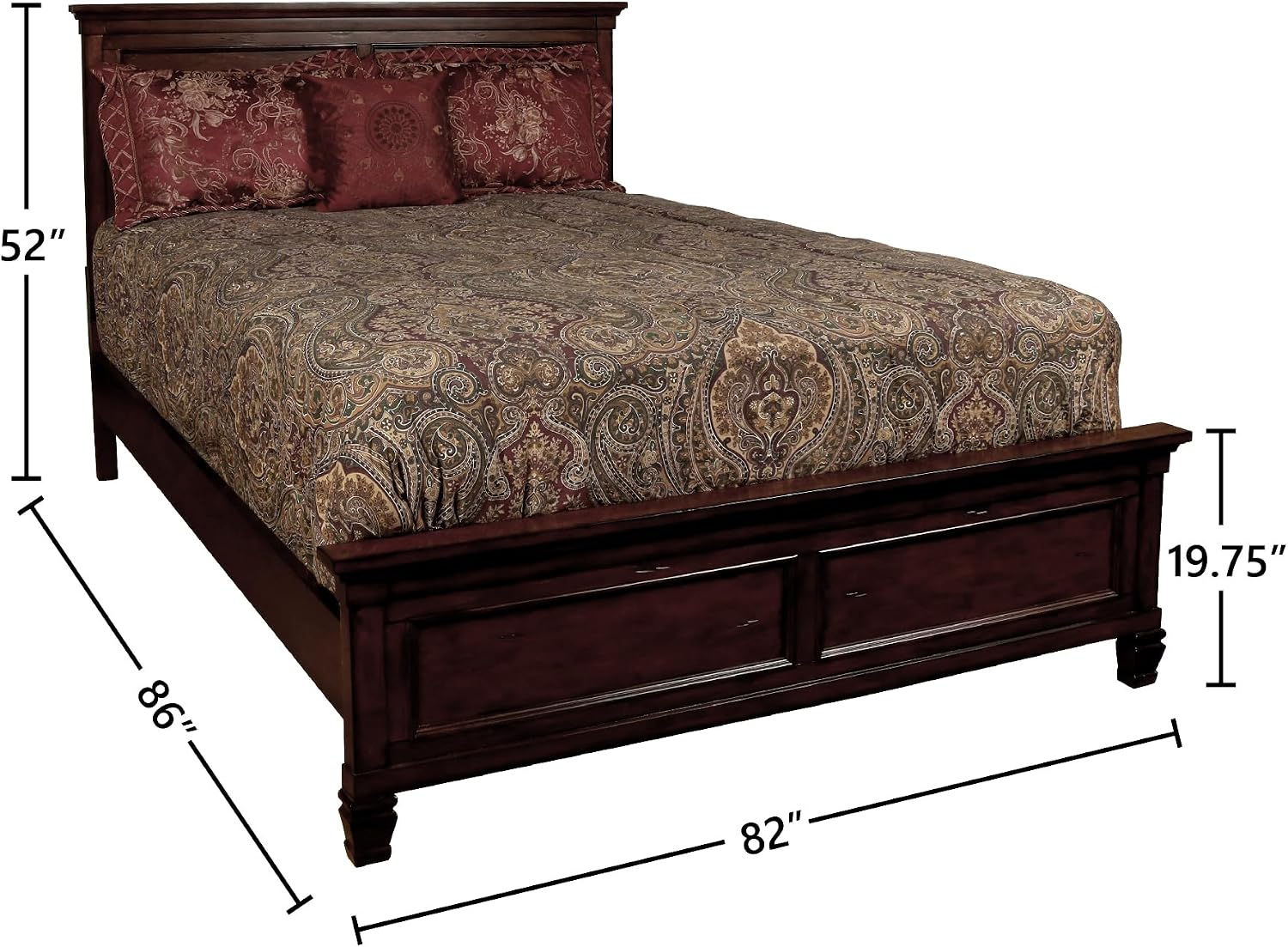 New Classic Furniture Tamarack Wood Full Bed, Brown Cherry