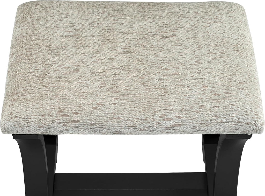 Poundex Bobkona Edna Vanity Set with Stool, Black