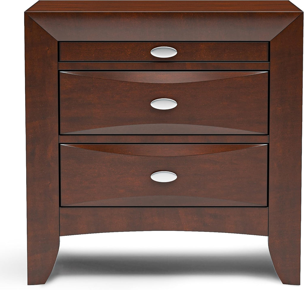 Furniture of America Darius Transitional Solid Wood 6-Piece King Platform Bedroom Set with Drawers, Bookcase Headboard and Knob Pulls, Mattress Ready, Dark Cherry