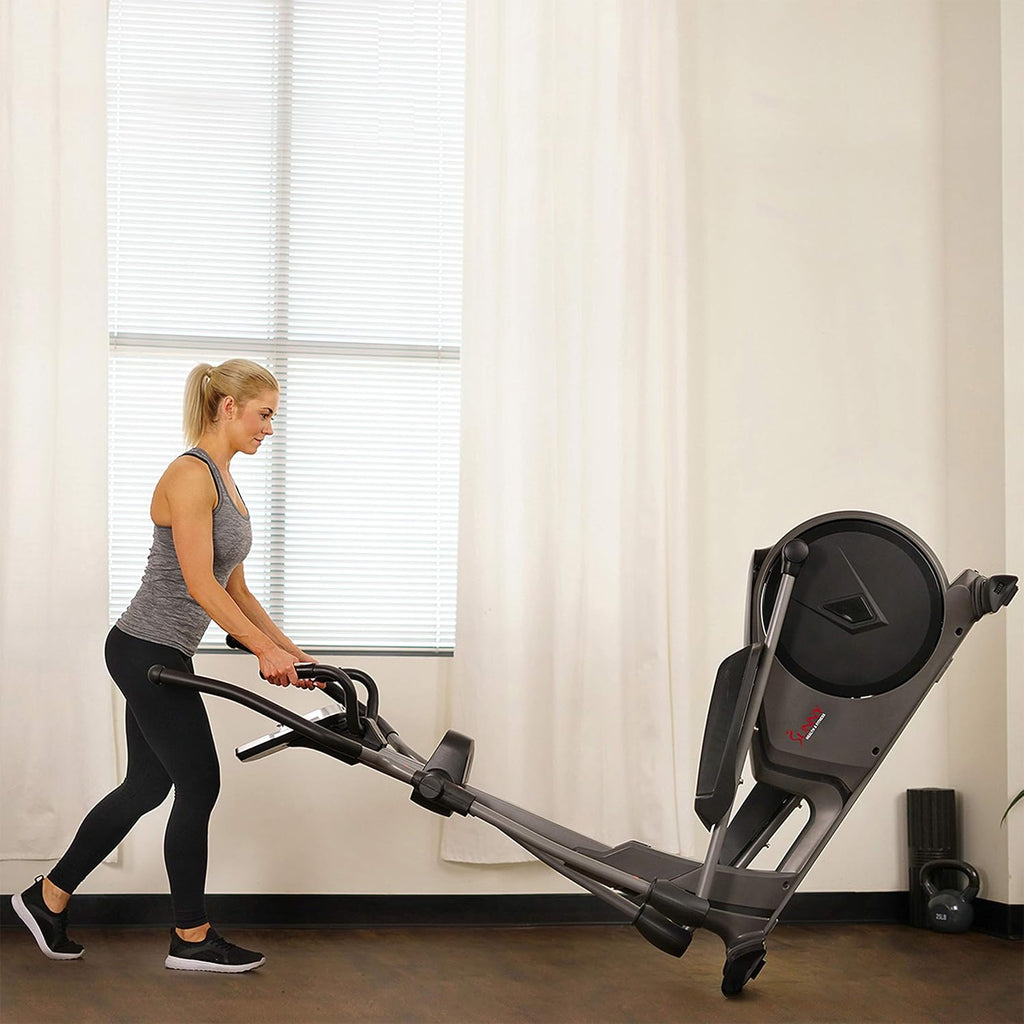 Sunny Health & Fitness Elliptical Machine with Extended Stride, Ultra Quiet 300 lbs Capacity Cross Training Cardio Fully Body Exercise for Home, Sunny Fit App Access, Optional 12' or 16' Stride Length