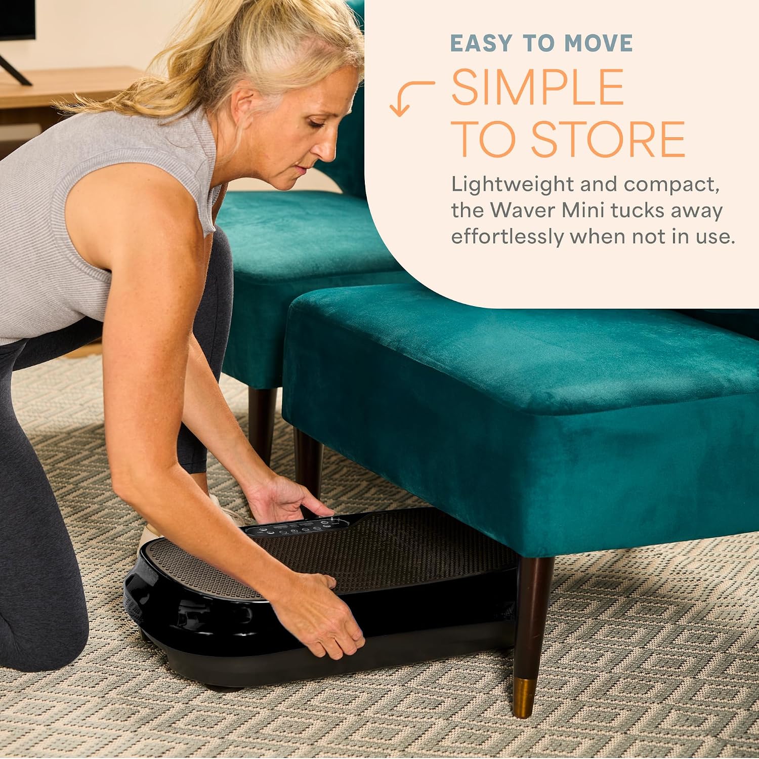Lifepro Waver Mini Vibration Plate Exercise Machine with Remote & Bands — Compact Whole Body Vibrating Plate for Lymphatic Drainage & Muscle Toning — Shake Machine with 99 Speed Levels & 10 Presets