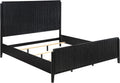 Coaster Home Furnishings - Brookmead - Wood - Eastern King Panel Bed with Support Legs, Tall Headboard and Fluted Texturing - Bedroom - Black - 224711KE