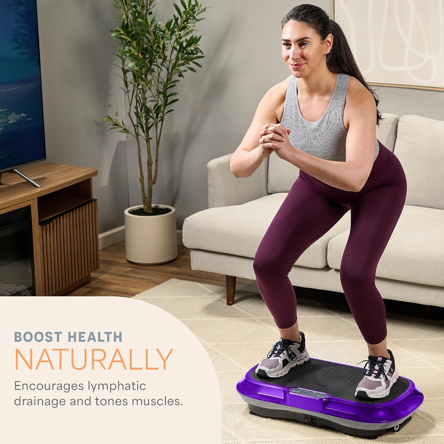 Lifepro Waver Vibration Plate Exercise Machine – High-Intensity Vibration Plate for Lymphatic Drainage – Full-Body Workout Vibrating Platform with Loop Bands – Fitness Equipment for Strength & Toning