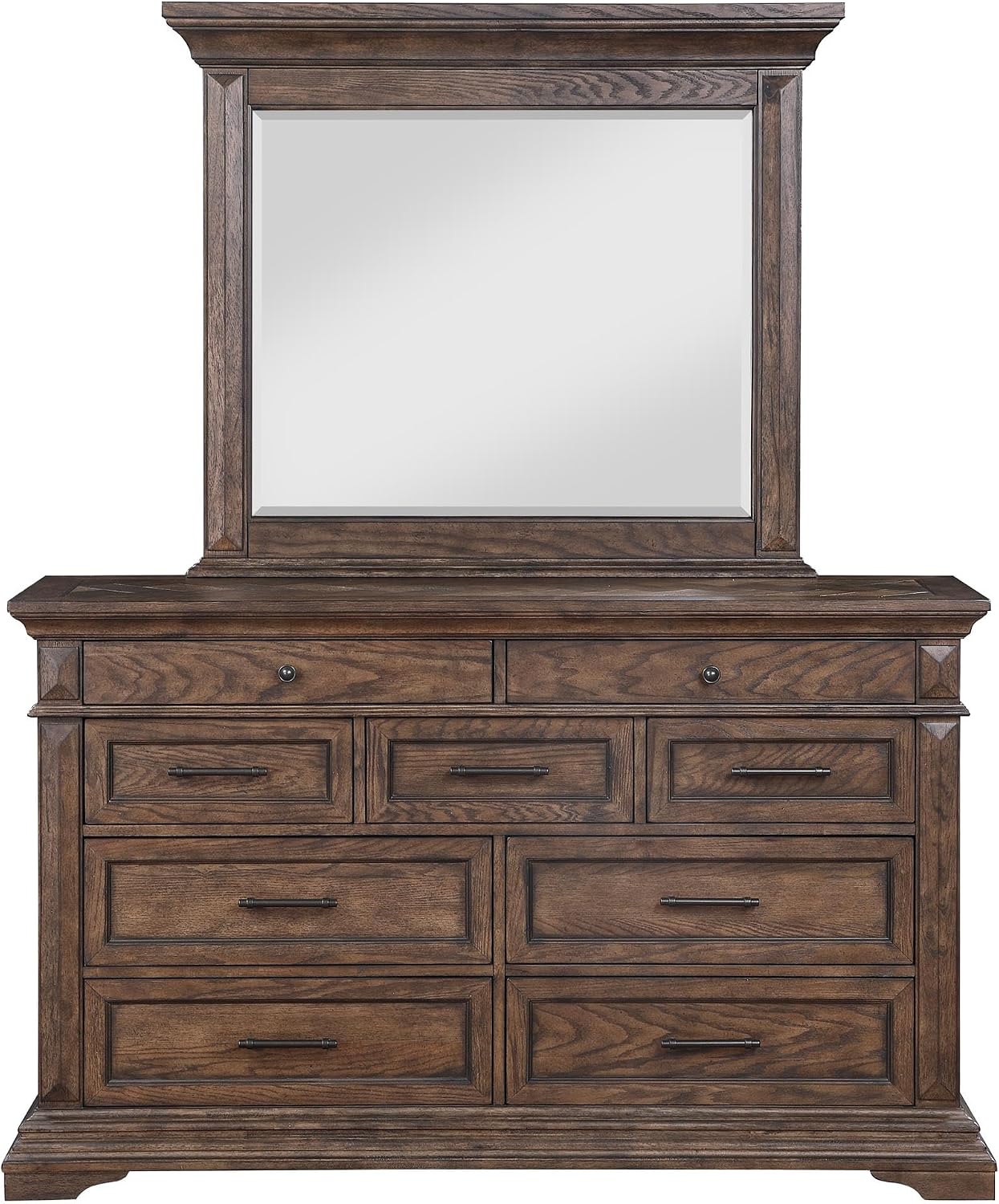 New Classic Mar Vista 4-Piece Wood King Bedroom Set with Nightstand in Walnut