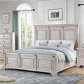 Roundhill Furniture Renova Distressed Parchment Wood Panel Bed, King