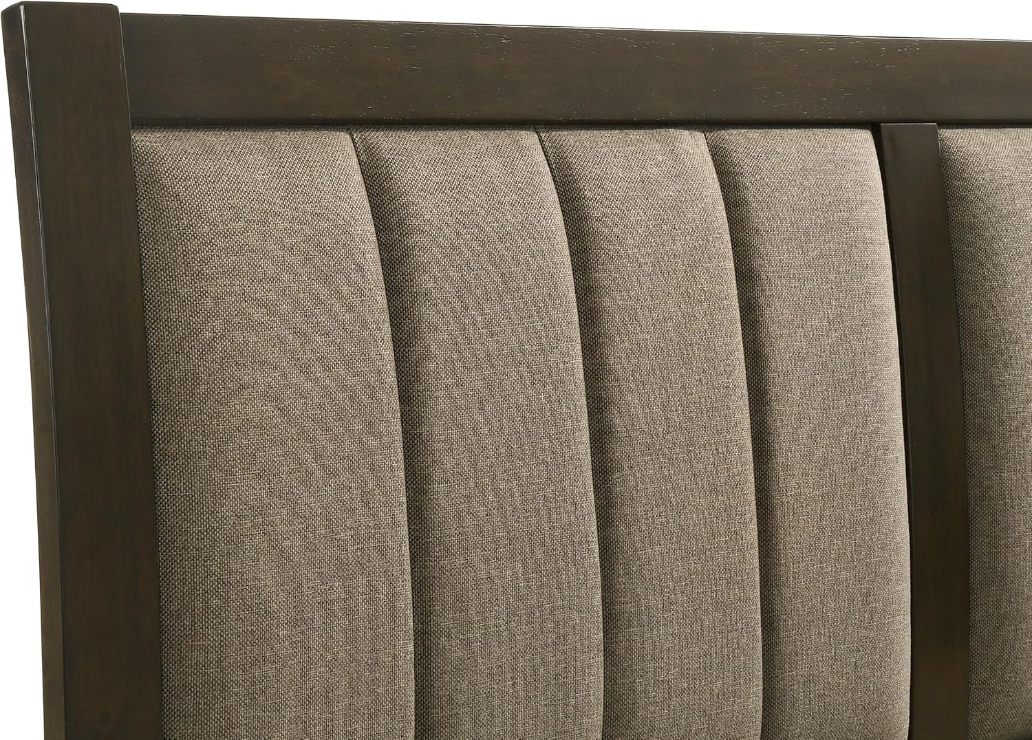 Coaster Home Furnishings Wilkes Transitional 4-Piece Bedroom Set Fabric Upholstered Eastern King Size Panel Bed Frame 51-inch Headboard Dark Cocoa 224421KE-S4