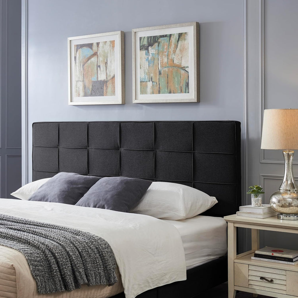 Christopher Knight Home Contemporary Upholstered King/Cal King Headboard, Black