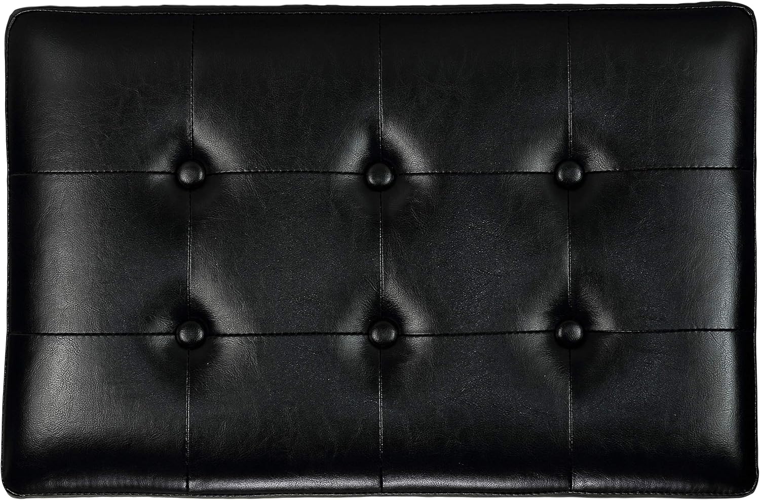 Cortesi Home Kayla Traditional 'X' Bench Vinyl Ottoman with Nailhead Trim Finish, Black