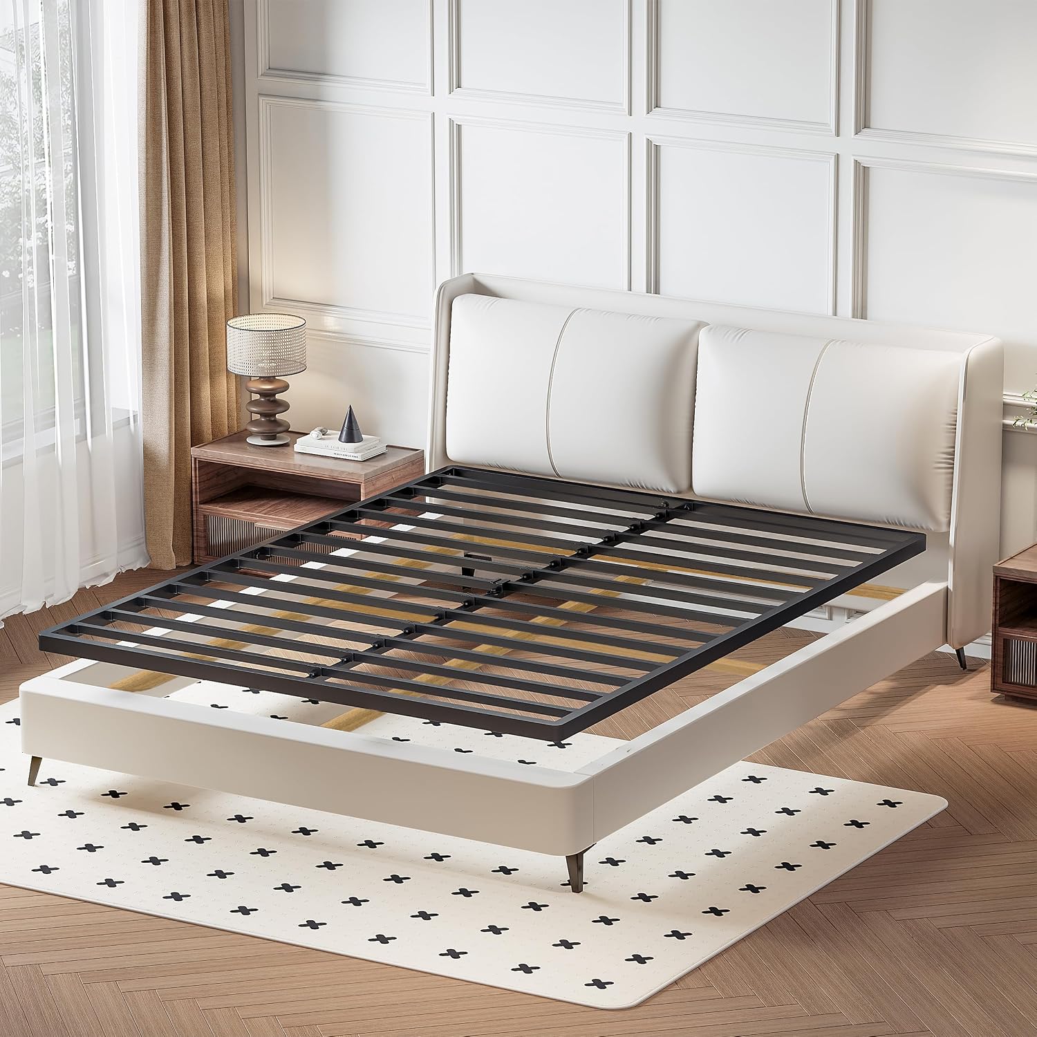 Superay 2 Inch Full Box Spring Low Profile, Heavy Duty Metal Box Spring Bed Base, Bunkie Board Bed Slat Replacement, Mattress Foundation, Easy Assembly, Noise Free
