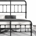 King-Bed-Frame-Metal-Platform Bed Frame with 49' High-Headboard - Solid Quite Easy Set Up Mattress Foundation No Box Spring Needed