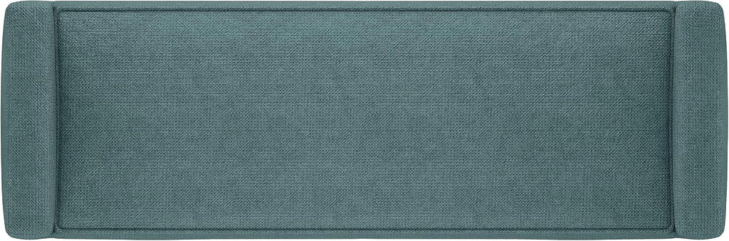 SIMPLIHOME Scott Ottoman Bench - 46 inch Wide Upholstered Linen Fabric Rectangle Ottoman in Smoky Teal, Contemporary Bench for Bedroom, Entryway or Living Room with Raised Sides and Cushioned Seat