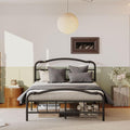 ZIYOO Vintage 14 Inch Queen Metal Bed Frame with Victorian-Style Headboard & Footboard, Sturdy Platform Design, Under Bed Storage, No Box Spring Needed, Noise Free, Elegant Black