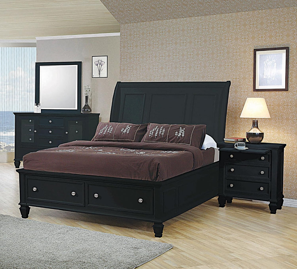 Coaster Sandy Beach California King Bed 4-Piece Set, Black