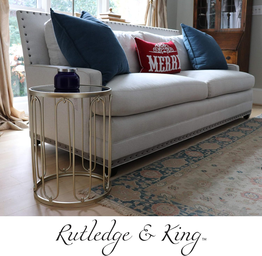 Rutledge & King Braswell End Table Set - Gold, Round, Nesting, Mirrored Tops