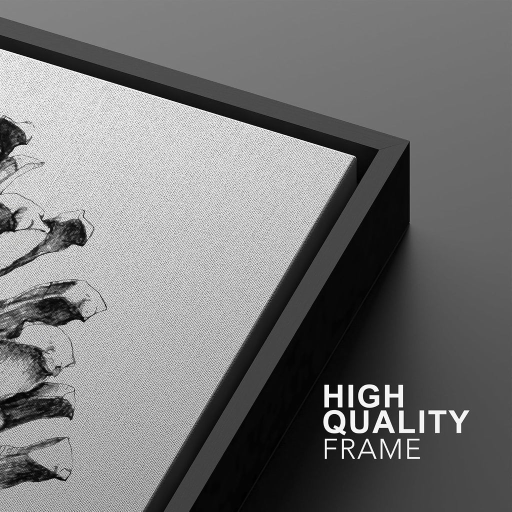 SIGNWIN Framed Canvas Print Wall Art Set Black & White Forest Woodland Pinecone Nature Wilderness Illustrations Modern Art Relax/Calm for Living Room, Bedroom, Office - 24'x36'x2 Black