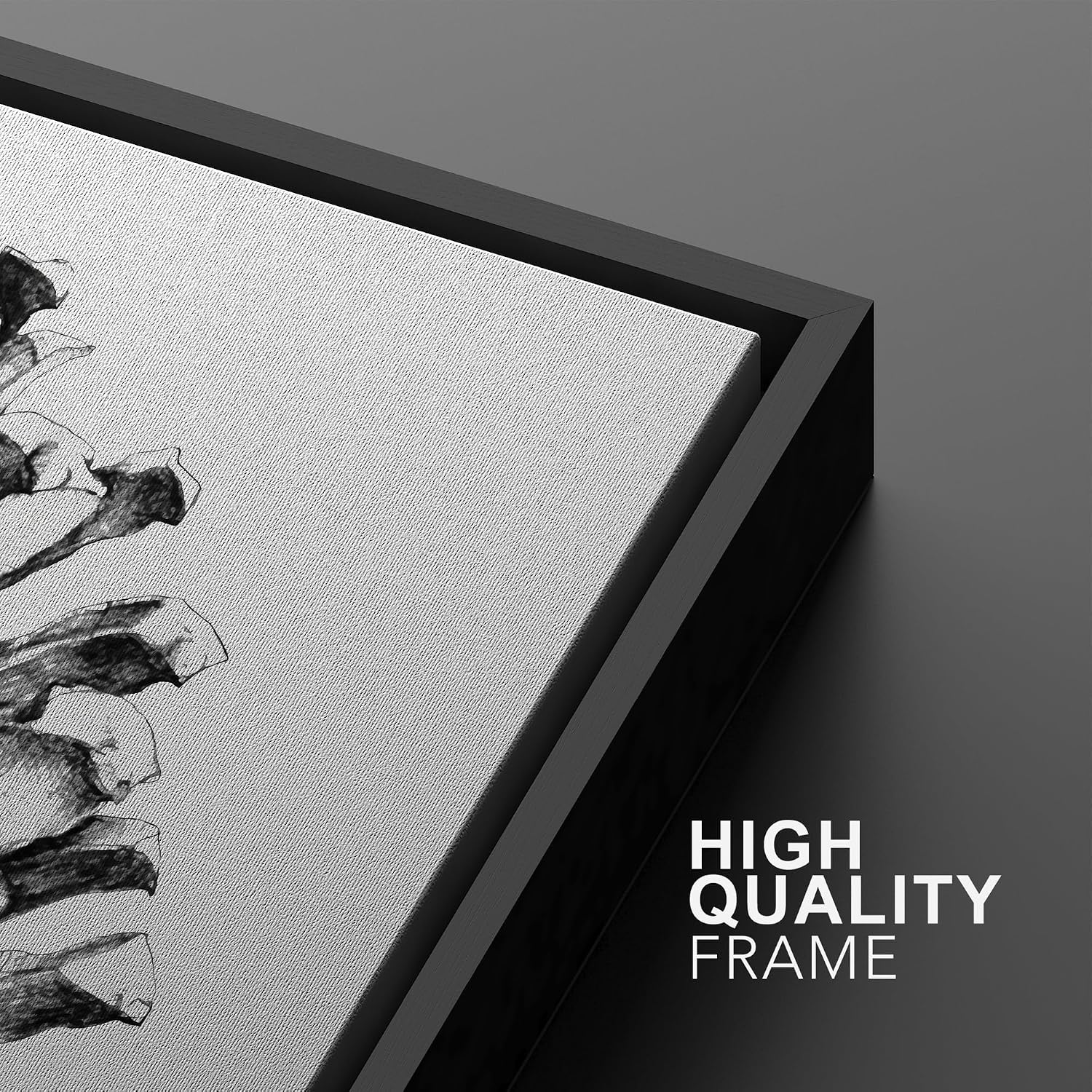 SIGNWIN Framed Canvas Print Wall Art Set Black & White Forest Woodland Pinecone Nature Wilderness Illustrations Modern Art Relax/Calm for Living Room, Bedroom, Office - 24'x36'x2 Black