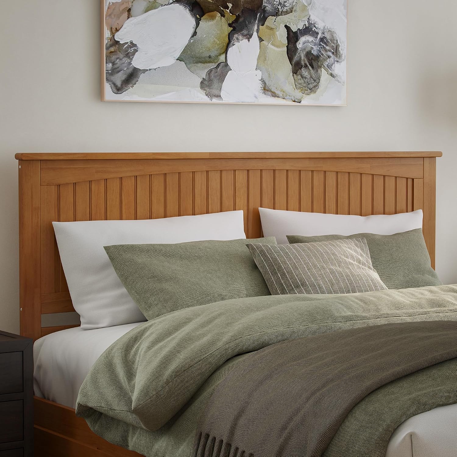 AFI, Nantucket King Solid Wood Panel Headboard, Light Toffee