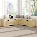 L-Shaped Storage Bench, Corner Bench with Storage,Kitchen Breakfast Nook Bench, with Large Hidden Storage Space,Suitable for Dining Nook,Kitchen Corner and Entryway(Wood color-02)