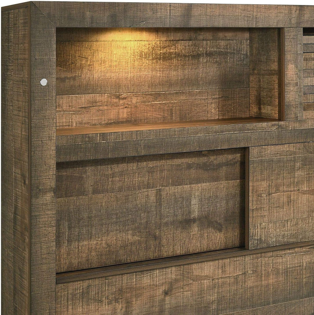 Picket House Furnishings Beckett King Bookcase Panel 6PC Bedroom Set w/Bluetooth