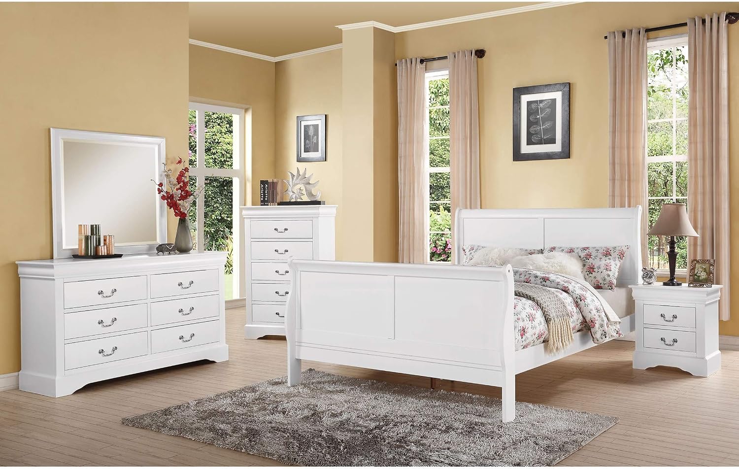 ACME Furniture Louis Philippe III Eastern King Bed, White