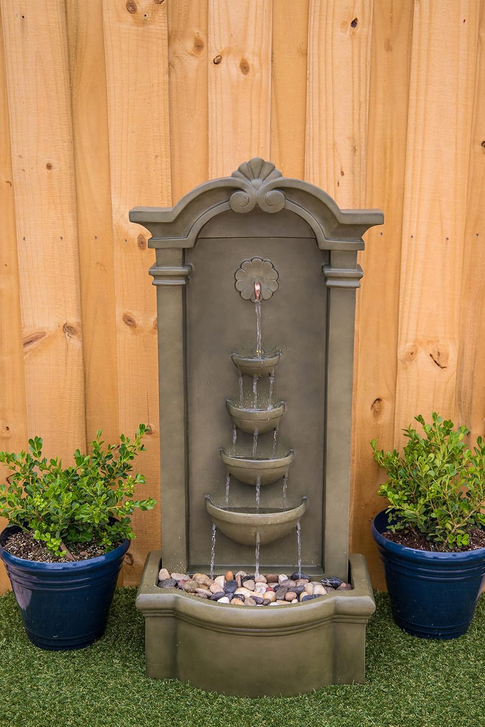 Kenroy Home 51021MS Cathedral Indoor/Outdoor Floor Fountain with Green Finish, Traditional Style, 44' Height, 20' Width, 12' Depth