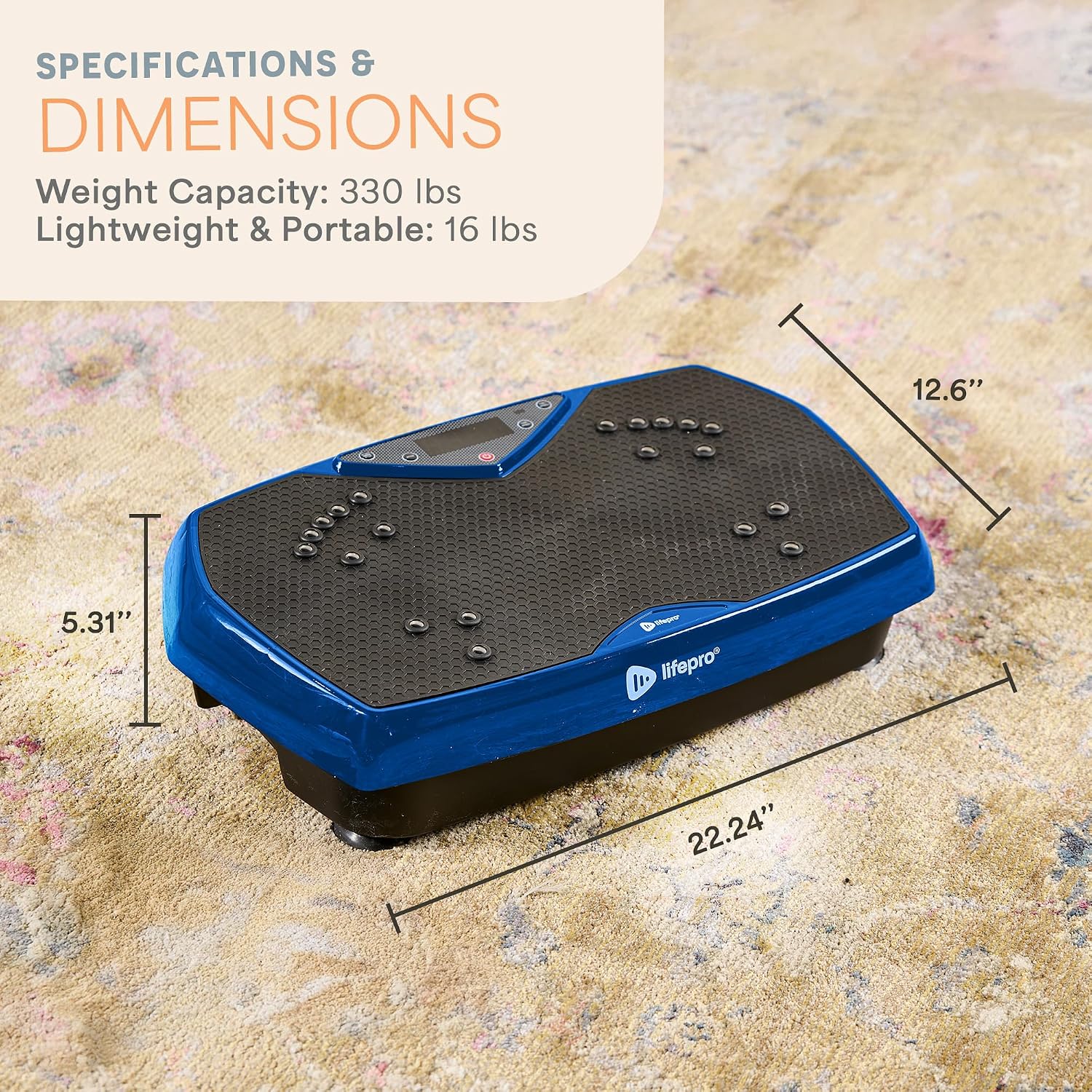 Lifepro HexaPlate Vibration Plate Exercise Machine with Magnetic Acupoints & 9 Presets — Whole Body Vibrating Platform Machine with Resistance Bands — Vibration Plate for Lymphatic Drainage & Home Gym